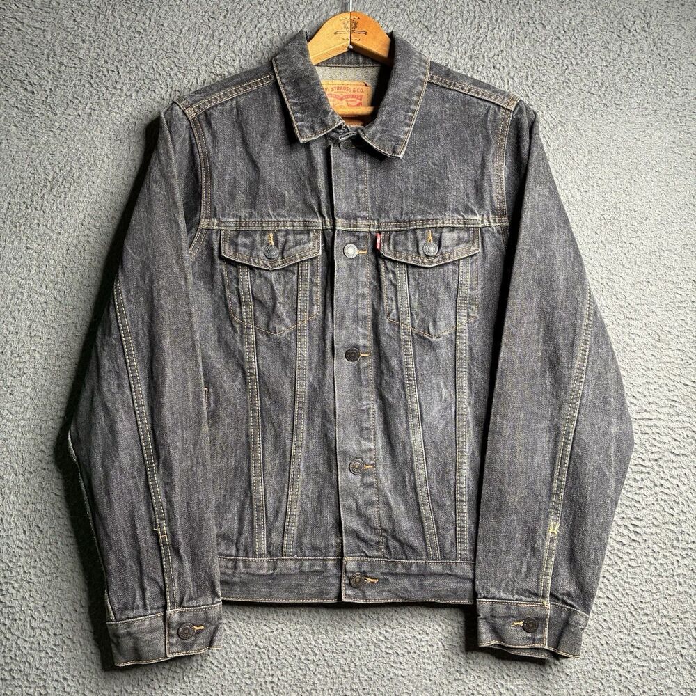vintage 2000s Levis Type 3 Black Trucker Standard Jean Jacket Youth XL Y2K